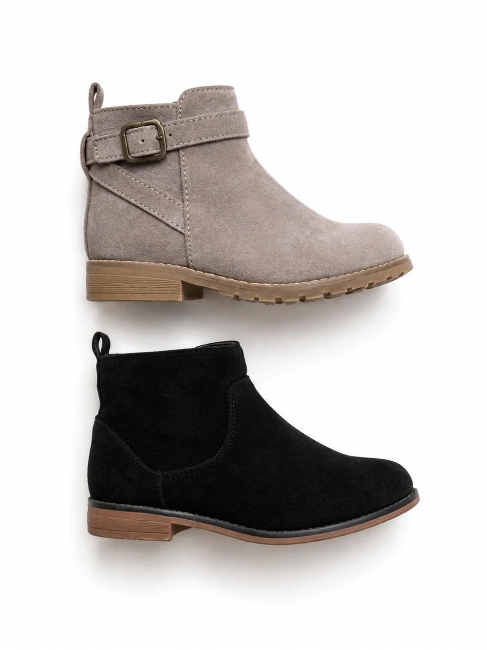 Girls Ankle Boots Bundle Size 9 Fall booties Old Navy Black & Taupe Suede